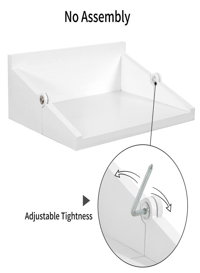 SUMGAR Floating Nightstand White Modern Bedside Table Organiser Fully Assembled Shelf Small Spaces Wall Mounted Storage Wood Furniture for Bedroom Home Decor 13 Inch Wide - Image 2